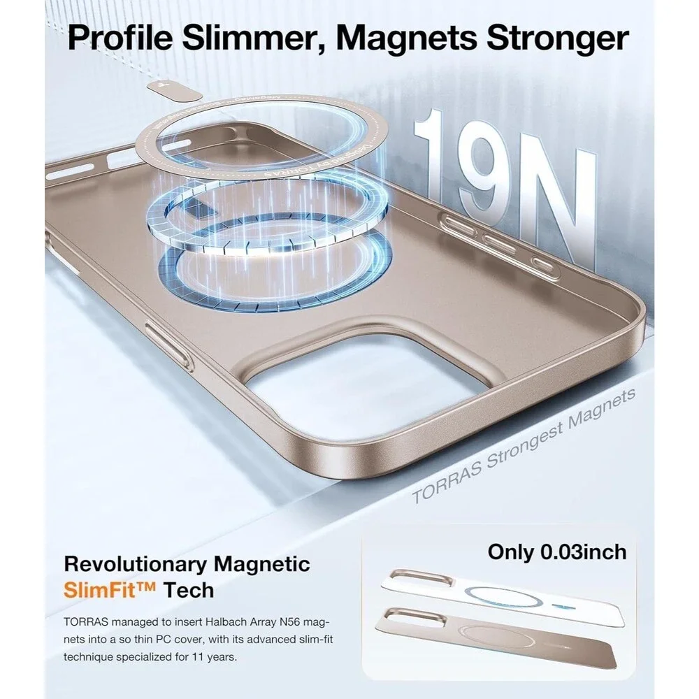 TORRAS Magnetic Slim Fit for iPhone 16 Pro Case 6.3